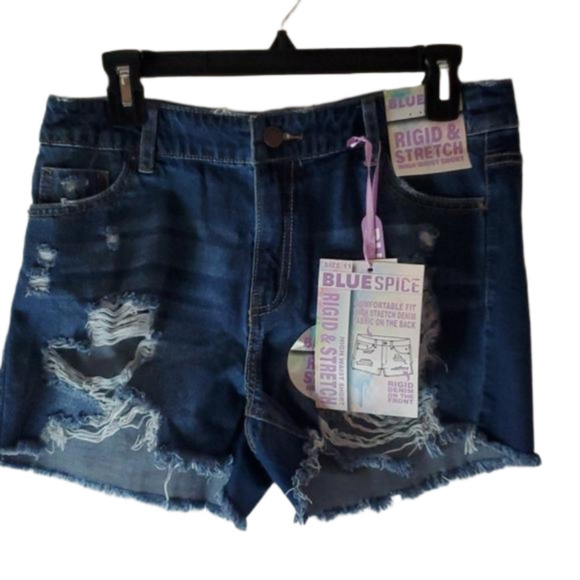 🍁New Super Cute Distressed Jean Shorts Size 11 - Picture 4 of 7